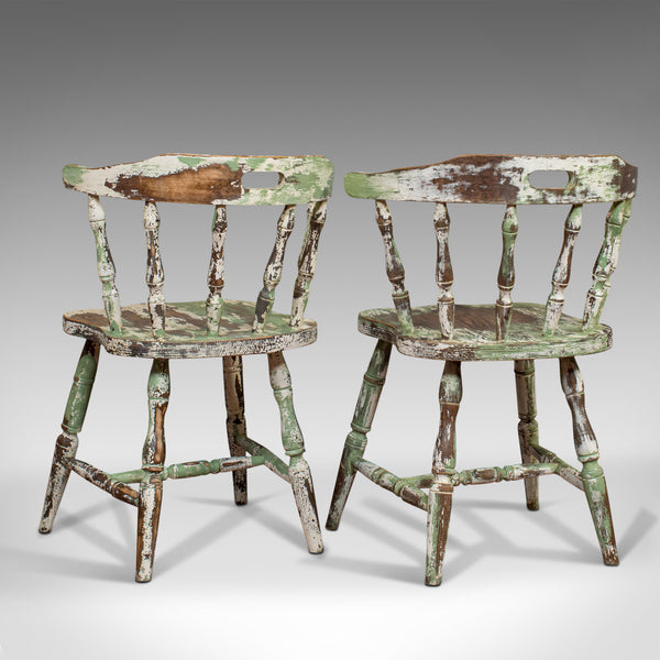 Pair Of Antique Windsor Chairs, French, Beech, Bow Back Chair, Late 19th Century - London Fine Antiques