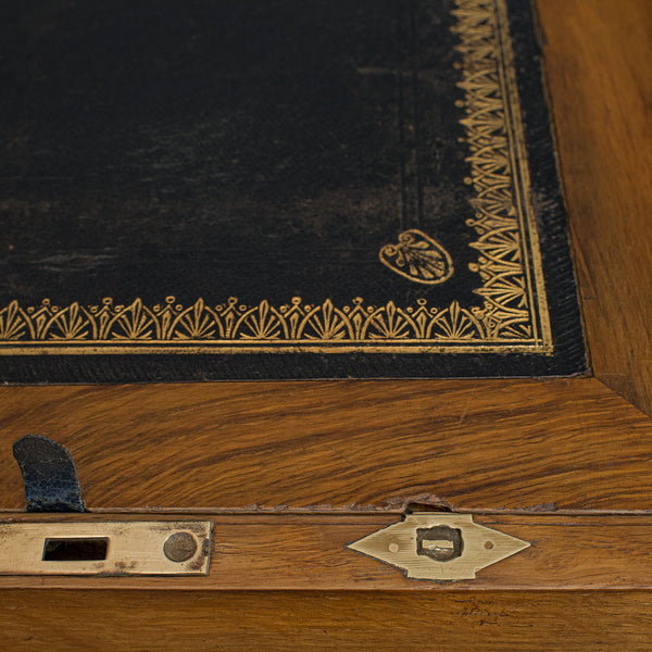 Antique Writing Slope, English, Oak, Desk, Office, Writer's Box, Victorian, 1900 - London Fine Antiques