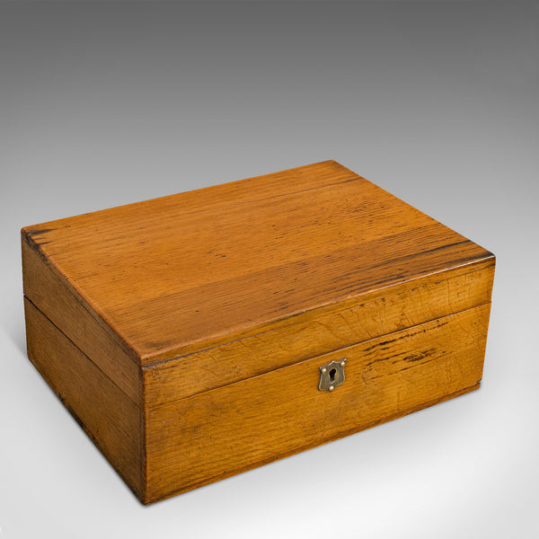 Antique Writing Slope, English, Oak, Desk, Office, Writer's Box, Victorian, 1900 - London Fine Antiques