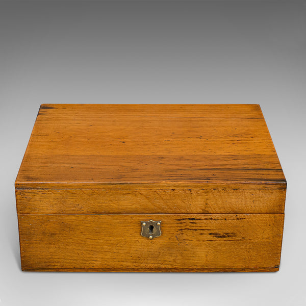 Antique Writing Slope, English, Oak, Desk, Office, Writer's Box, Victorian, 1900 - London Fine Antiques