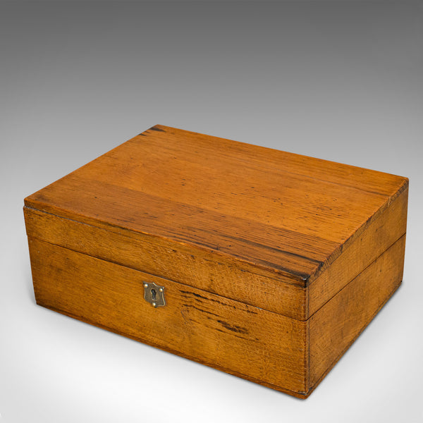 Antique Writing Slope, English, Oak, Desk, Office, Writer's Box, Victorian, 1900 - London Fine Antiques