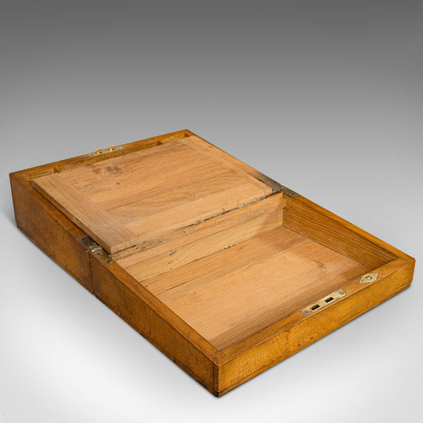 Antique Writing Slope, English, Oak, Desk, Office, Writer's Box, Victorian, 1900 - London Fine Antiques