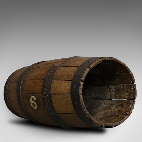 Antique Coopered Whiskey Barrel, English, Oak, Oval, Stick Stand, Victorian - London Fine Antiques