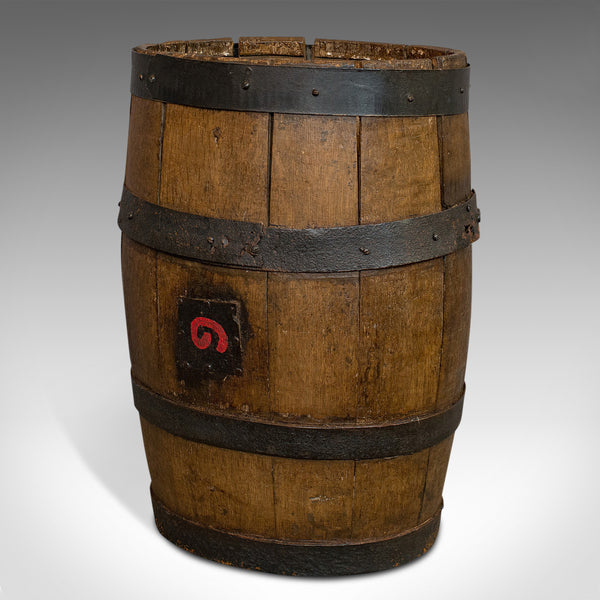Antique Coopered Whiskey Barrel, English, Oak, Oval, Stick Stand, Victorian - London Fine Antiques