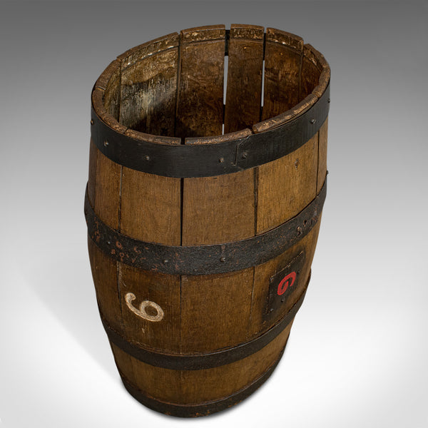 Antique Coopered Whiskey Barrel, English, Oak, Oval, Stick Stand, Victorian - London Fine Antiques