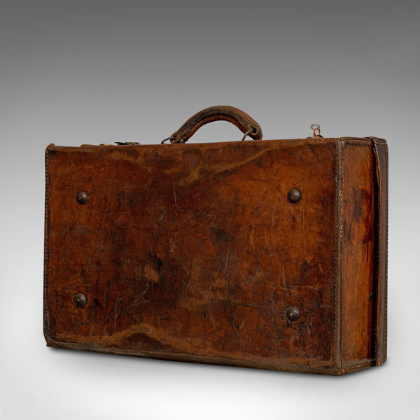 Antique Gentleman's Travel Suitcase, English, Oak, Leather, Edwardian, C.1910 - London Fine Antiques