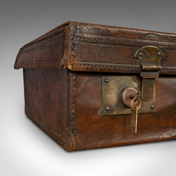 Antique Gentleman's Travel Suitcase, English, Oak, Leather, Edwardian, C.1910 - London Fine Antiques