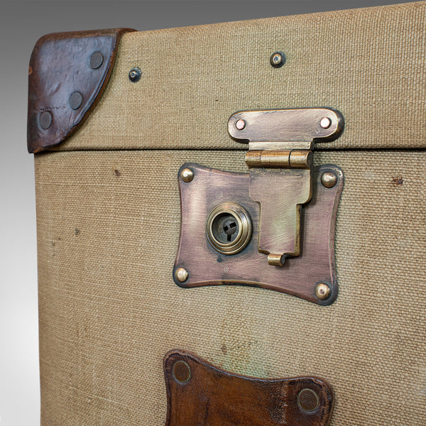 Antique Shipping Trunk, English, Canvas Travel Case, Pukka Luggage, Edwardian - London Fine Antiques