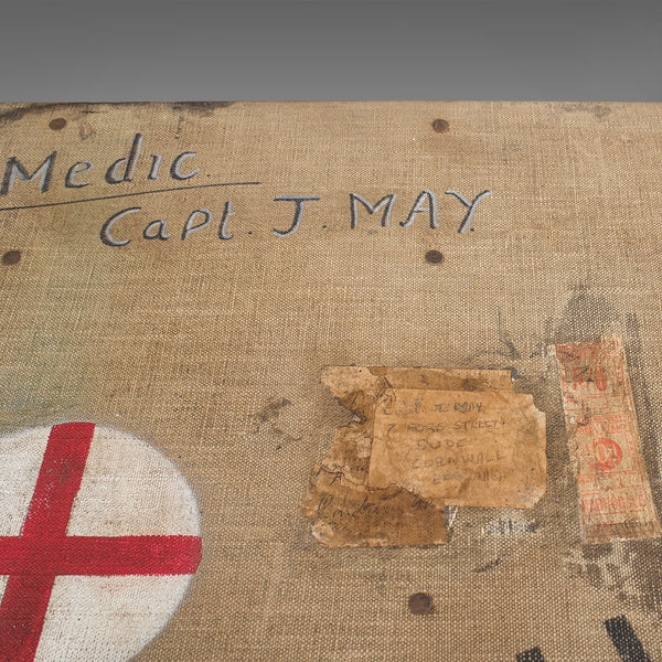 Antique Shipping Trunk, English, Canvas Travel Case, Pukka Luggage, Edwardian - London Fine Antiques