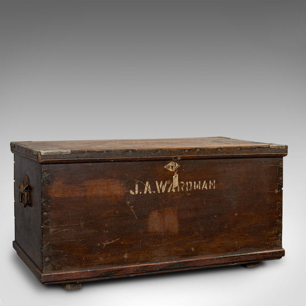 Antique Officer's Chest, English, Mahogany, Travelling Trunk, 19th Century - London Fine Antiques