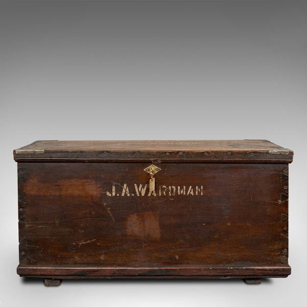 Antique Officer's Chest, English, Mahogany, Travelling Trunk, 19th Century - London Fine Antiques