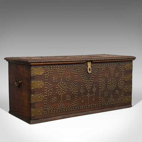 Vintage Travel Trunk, Oriental, Teak, Carriage Chest, Art Deco, Circa 1930 - London Fine Antiques