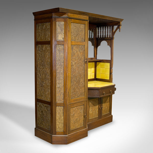 Antique Wardrobe, English, Walnut, Art Deco, Vanity, Liberty of London, C.1920 - London Fine Antiques