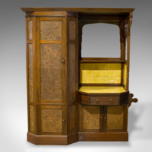 Antique Wardrobe, English, Walnut, Art Deco, Vanity, Liberty of London, C.1920 - London Fine Antiques