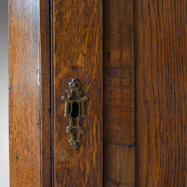 Antique Corner Cabinet, English, Oak, Mahogany, Georgian, Hanging Cupboard, 1800 - London Fine Antiques