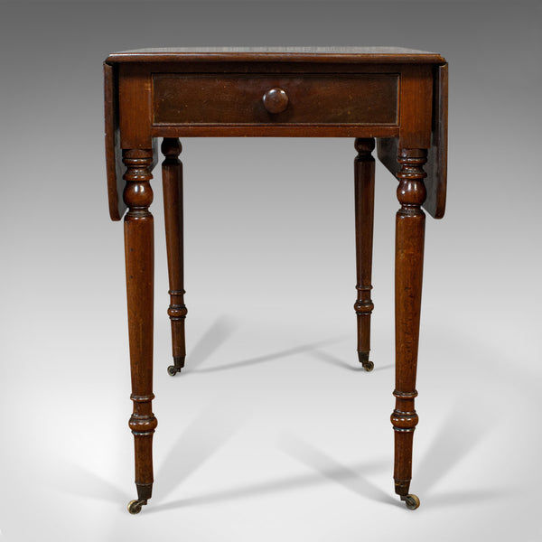 Antique Pembroke Table, English, Mahogany, Drop Leaf, Side, Occasional, Regency