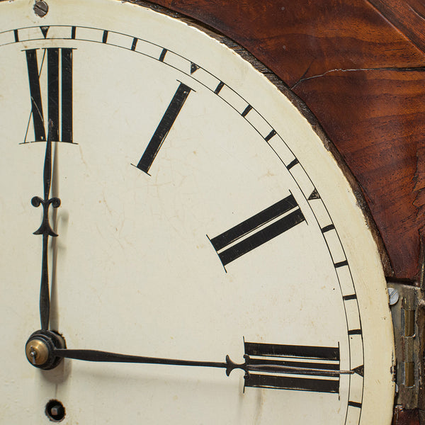 Antique Drop Dial Wall Clock, English, Timepiece, Fusee, Victorian, Circa 1870