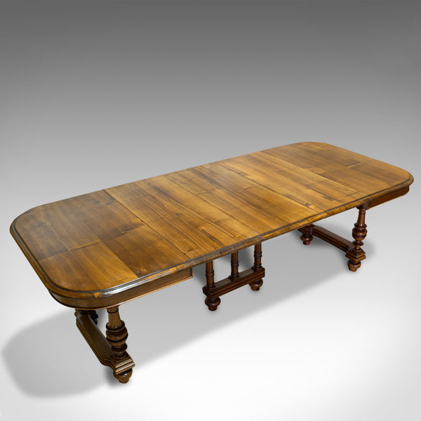 Large Antique Extending Dining Table, French, Walnut, Seats 4-10, Circa 1900 - London Fine Antiques