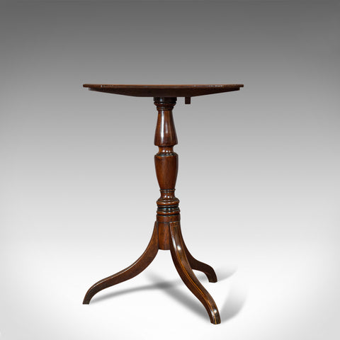 Antique Tripod Table, English, Flame Mahogany, Side, Wine, Regency, Circa 1820