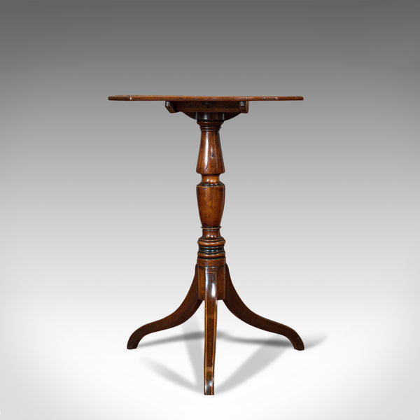 Antique Tripod Table, English, Flame Mahogany, Side, Wine, Regency, Circa 1820