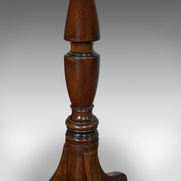 Antique Tripod Table, English, Flame Mahogany, Side, Wine, Regency, Circa 1820
