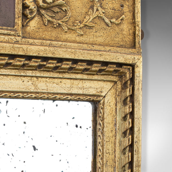 Antique Pier Mirror, English, Gilt Gesso, Hall, Foxing, Regency, Circa 1820
