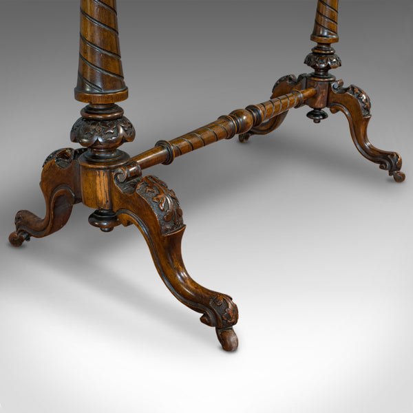 Antique Oval Table, English, Burr Walnut, Centre, Side, Victorian, Circa 1870