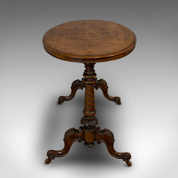 Antique Oval Table, English, Burr Walnut, Centre, Side, Victorian, Circa 1870