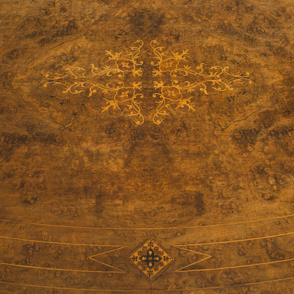 Antique Oval Table, English, Burr Walnut, Centre, Side, Victorian, Circa 1870