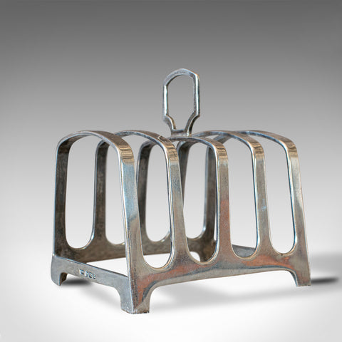 Small Vintage Toast Rack, English, Silver, Hallmarked, Breakfast, Circa 1947 - London Fine Antiques
