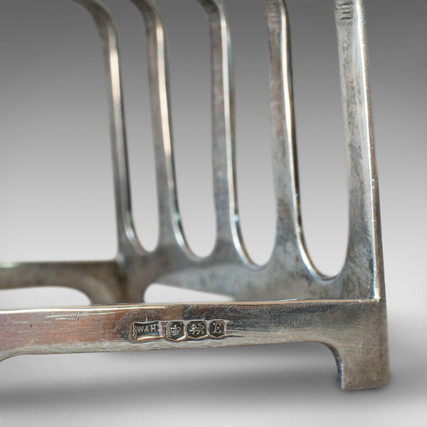 Small Vintage Toast Rack, English, Silver, Hallmarked, Breakfast ...