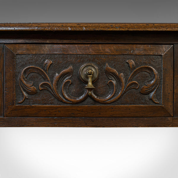 Antique Dresser Base, English, Oak, Side, Hall, Table, Edwardian, Circa 1910