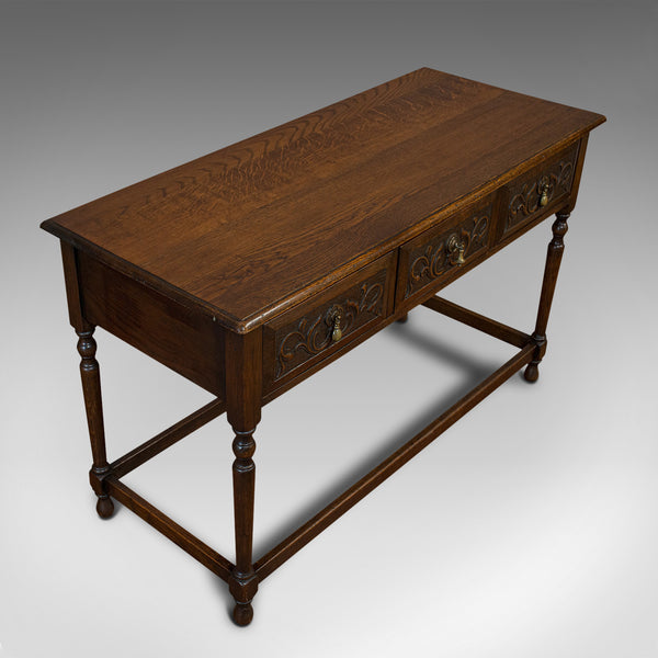 Antique Dresser Base, English, Oak, Side, Hall, Table, Edwardian, Circa 1910