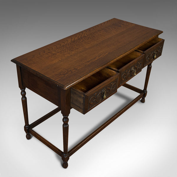 Antique Dresser Base, English, Oak, Side, Hall, Table, Edwardian, Circa 1910
