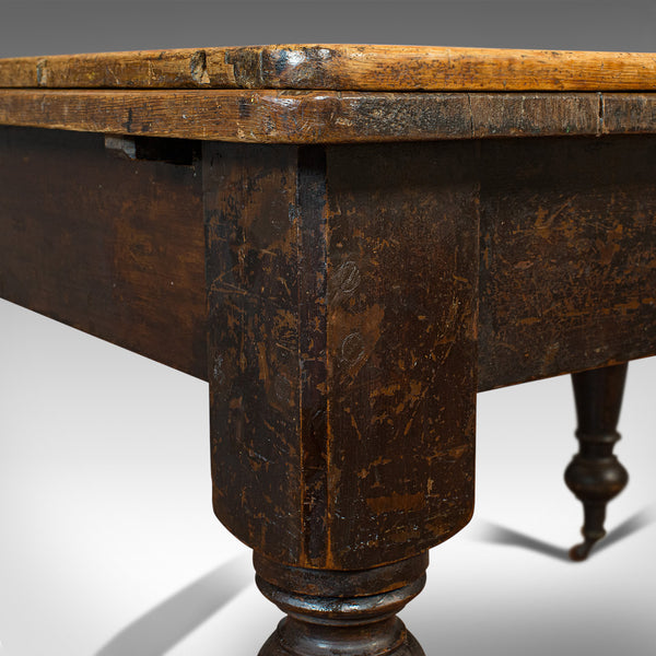 Antique Kitchen Table, English, Extending, Scrub Top, Dining, Victorian, C.1870