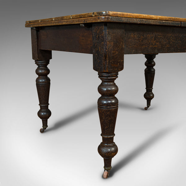 Antique Kitchen Table, English, Extending, Scrub Top, Dining, Victorian, C.1870