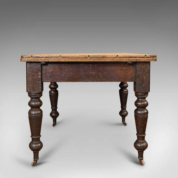 Antique Kitchen Table, English, Extending, Scrub Top, Dining, Victorian, C.1870