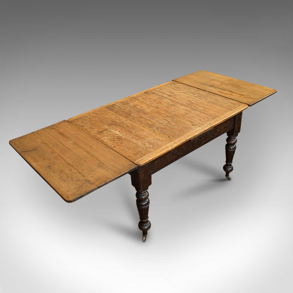 Antique Kitchen Table, English, Extending, Scrub Top, Dining, Victorian, C.1870