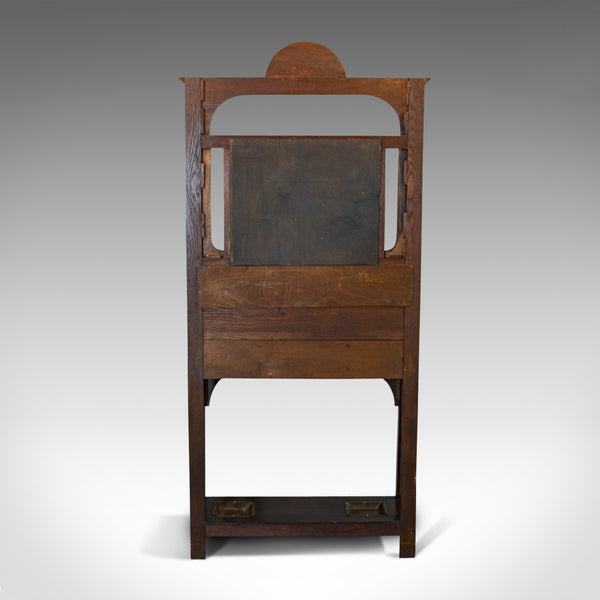 Antique Hall Stand, English, Oak, Stick, Coat, Hat, Stand, Edwardian, C.1910