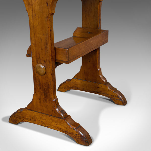 Antique Craft Table, English, Golden Oak, Side, Writing, Victorian, Circa 1880