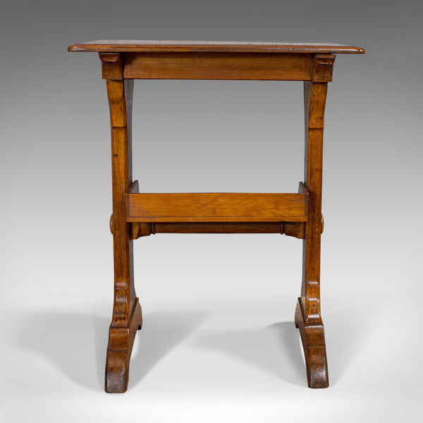 Antique Craft Table, English, Golden Oak, Side, Writing, Victorian, Circa 1880