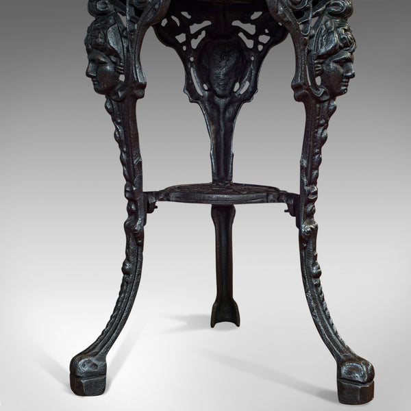 Antique Britannia Table, English, Cast Iron, Beech, Outdoor, Garden, Circa 1900