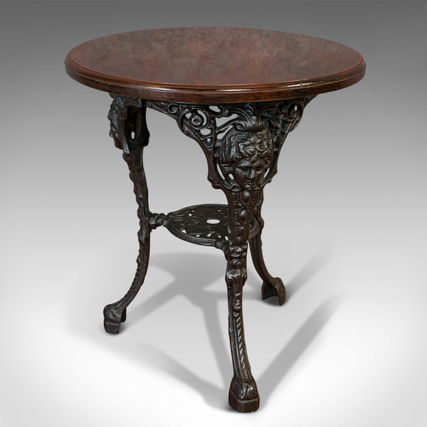 Antique Britannia Table, English, Cast Iron, Beech, Outdoor, Garden, Circa 1900