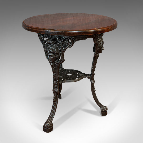 Antique Britannia Table, English, Cast Iron, Beech, Outdoor, Garden, Circa 1900
