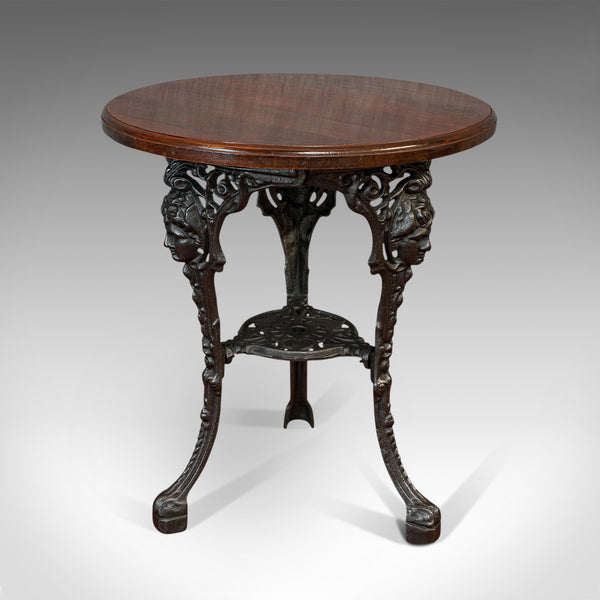 Antique Britannia Table, English, Cast Iron, Beech, Outdoor, Garden, Circa 1900