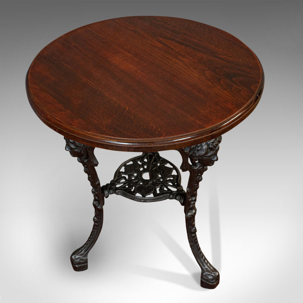 Antique Britannia Table, English, Cast Iron, Beech, Outdoor, Garden, Circa 1900