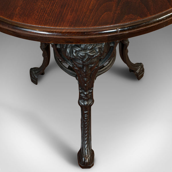Antique Britannia Table, English, Cast Iron, Beech, Outdoor, Garden, Circa 1900