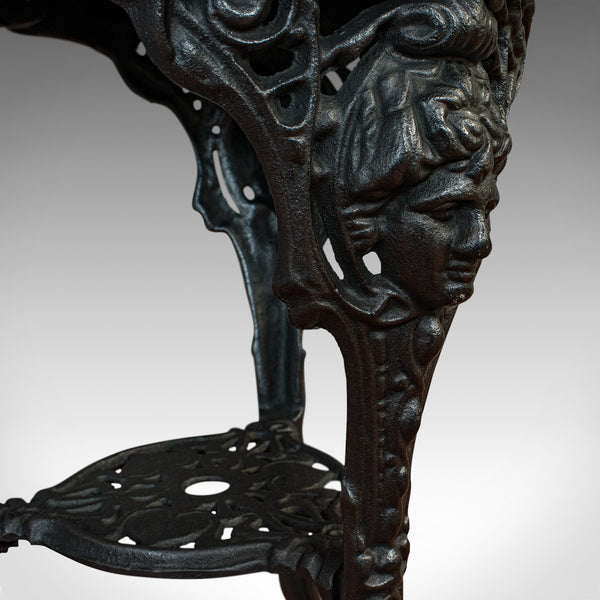 Antique Britannia Table, English, Cast Iron, Beech, Outdoor, Garden, Circa 1900