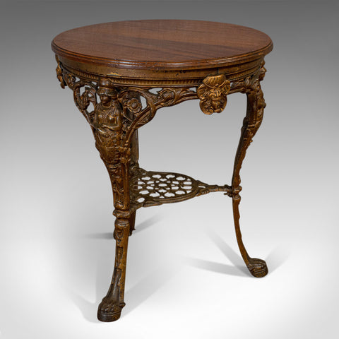 Antique Britannia Table, English, Mahogany, Outdoor, Garden, Biclam Foundry