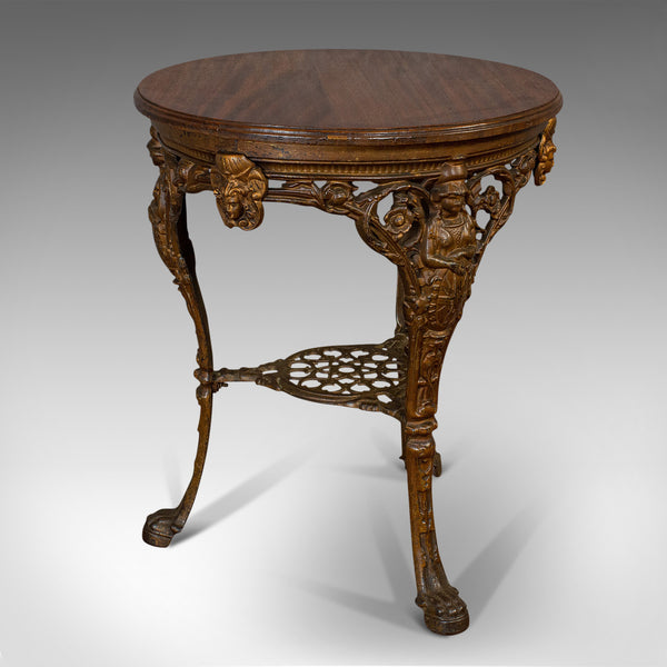 Antique Britannia Table, English, Mahogany, Outdoor, Garden, Biclam Foundry